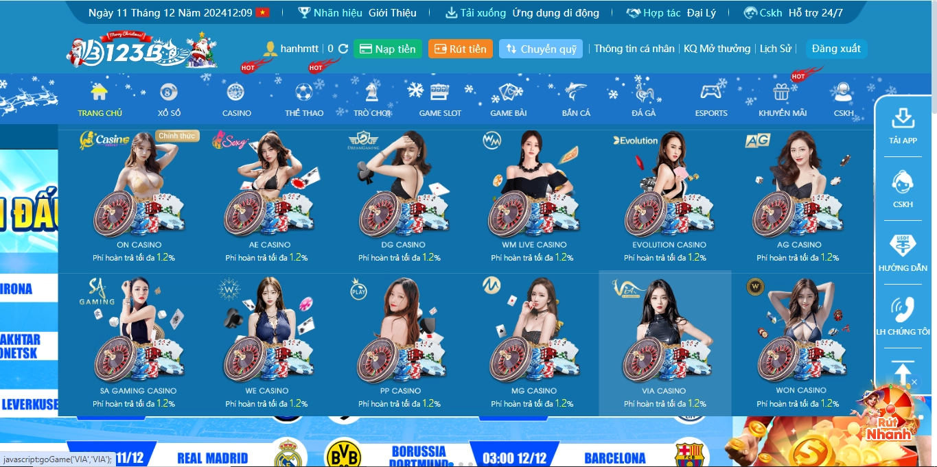 Kho trò chơi đa dạng tại 123B